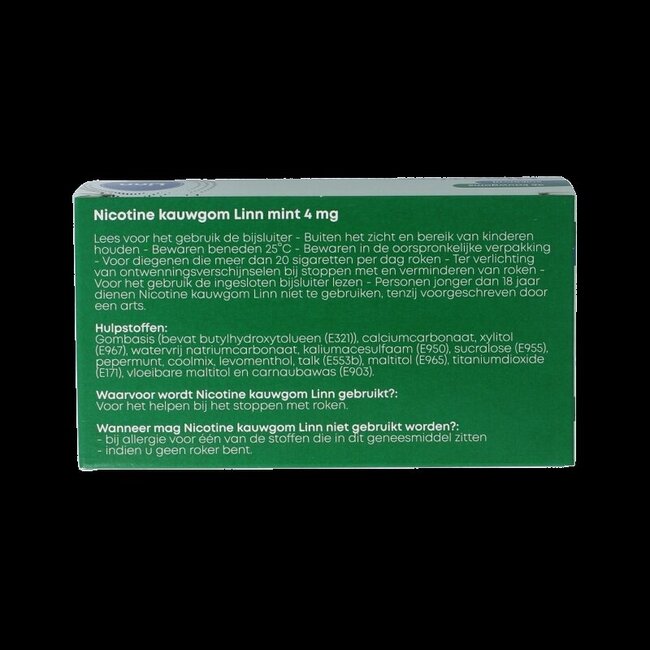 Linn Gommes à la nicotine 4 mg menthe 96 pièces