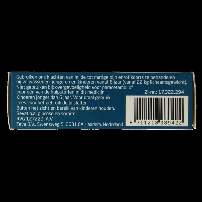 Teva Paracetalgin 500 mg 20 comprimés