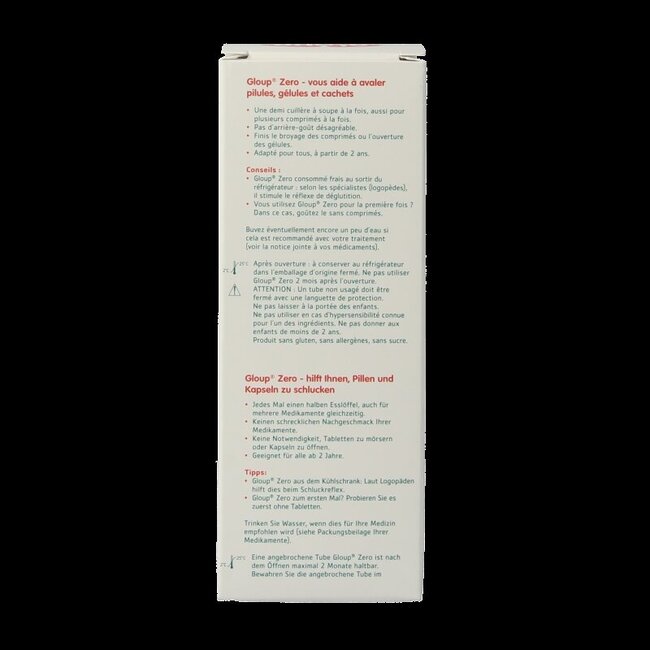 Gloup Zero medicatie inname gel framboos 75 Milliliter