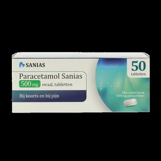 Sanias Sanias Paracétamol 500 mg ovale, 50 comprimés