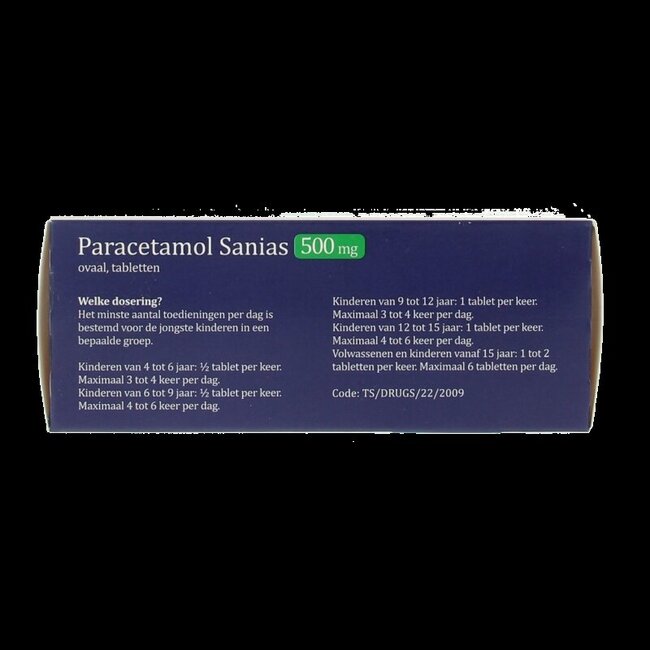 Sanias Paracétamol 500 mg ovale, 50 comprimés