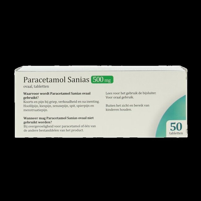 Sanias Paracetamol 500mg oval 50 Stuks