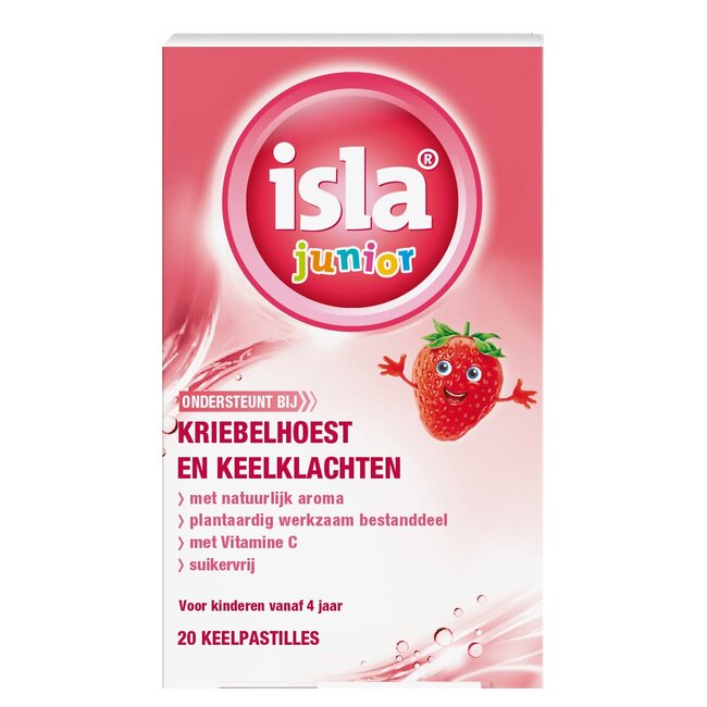 Junior keelpastilles aardbei 20 Pastilles