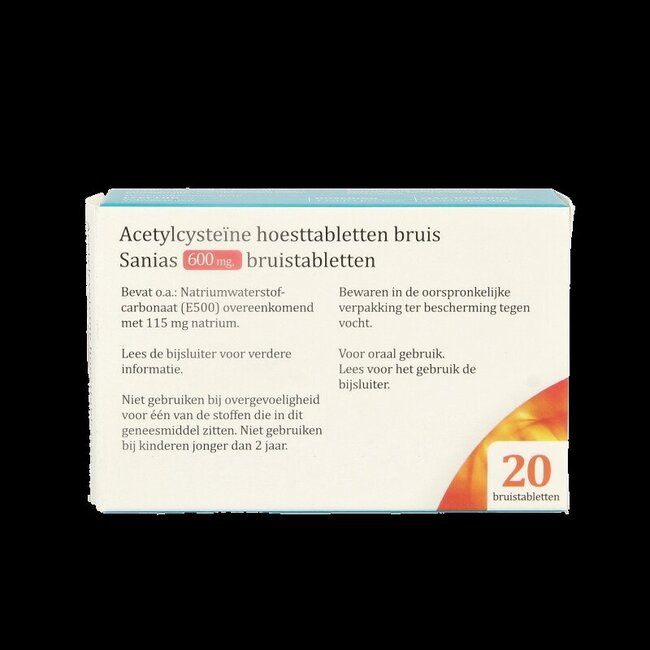 Sanias Acetylcysteine 600mg 20 Bruistabletten