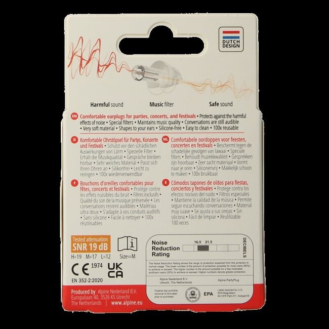Bouchons d'oreille Alpine Partyplug 1 Paire