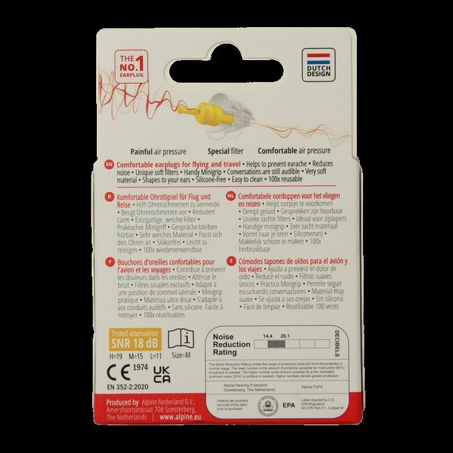 Bouchons d'oreilles Alpine Flyfit 1 Paire