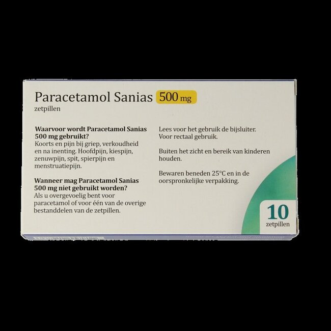Sanias Paracétamol 500 mg 10 suppositoires