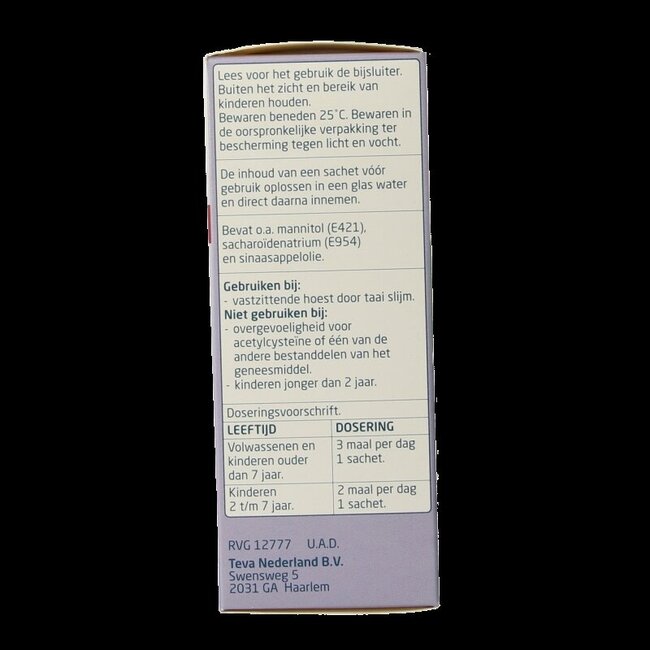 Teva Acetylcysteine 200mg 20 Sachets