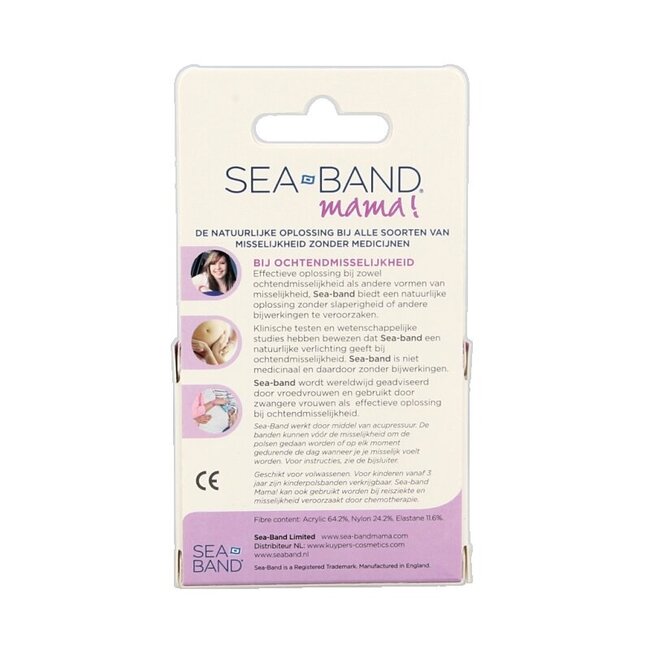 Sea Band Polsband zwangerschap roze 1 Paar
