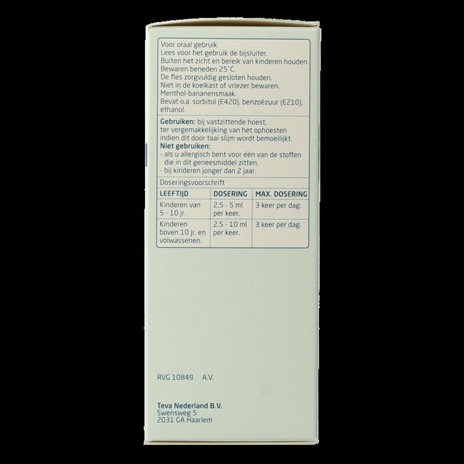 Teva Bromhexine HCL 8 mg / 5 ml 150 ml