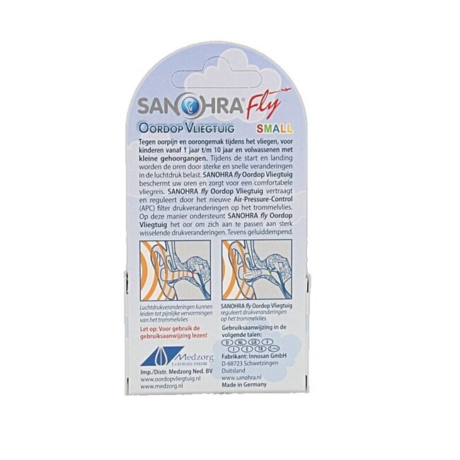 Sanohra Bouchons d'oreilles avion fly small enfant 1 paire