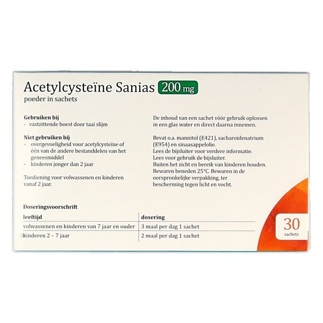 Sanias Acétylcystéine 200 mg 30 sachets