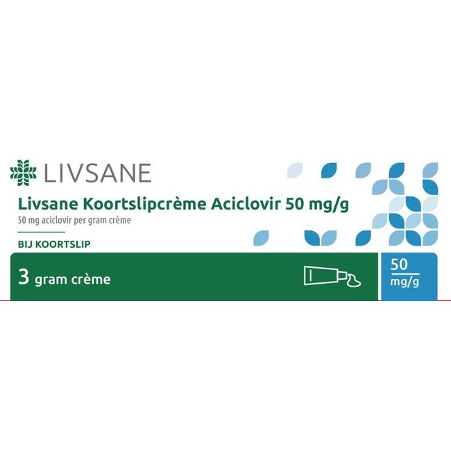 Livsane Koortslipcreme aciclovir 50mg 3 Gram