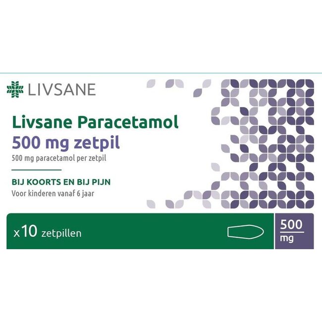 Livsane Paracetamol 500mg 10 Zetpillen