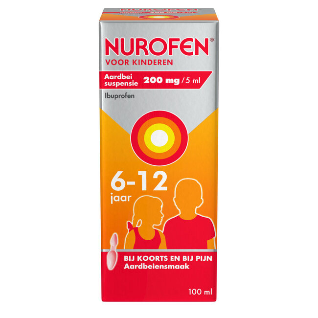 Suspensie kind 200mg / 5ml aardbei 100 Milliliter