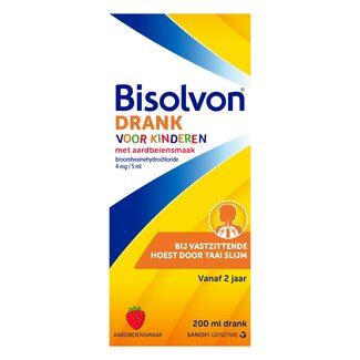 Bisolvon Bisolvon Drank kind aardbei 200 Milliliter
