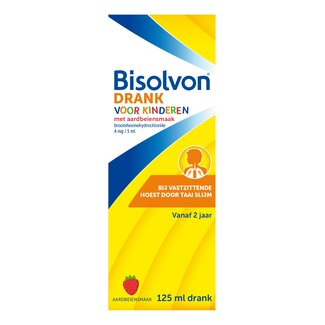 Bisolvon Drank kind aardbei 125 Milliliter