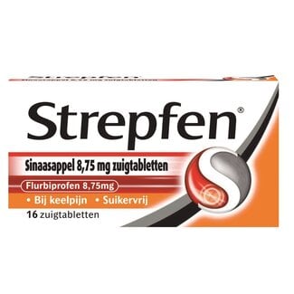 Strepfen Sinaasappel suikervrij 16 Zuigtabletten