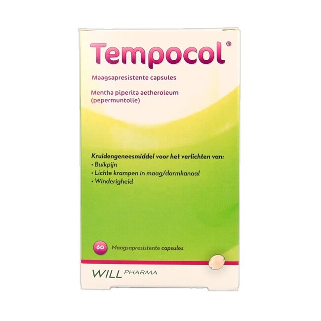 Maagsapresistente pepermunt 182mg 60 Capsules