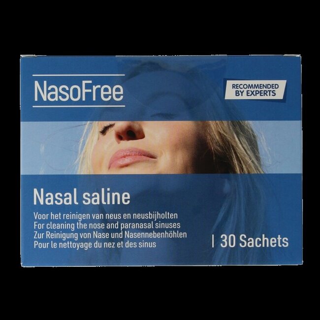 NasoFree nasaal saline spoelzout 2.5 gram 30 Stuks