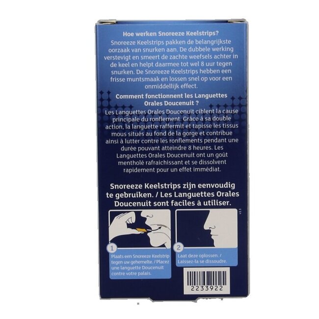 Bandelettes de gorge anti-ronflement Snoreeze 14 unités