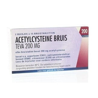 Teva Acetylcysteine 200mg 30 Bruistabletten