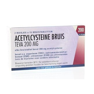 Teva Teva Acetylcysteine 200mg 30 Bruistabletten