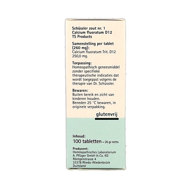 Pflüger Calcium fluoratum 1 D12 Schussler 100 Tabletten