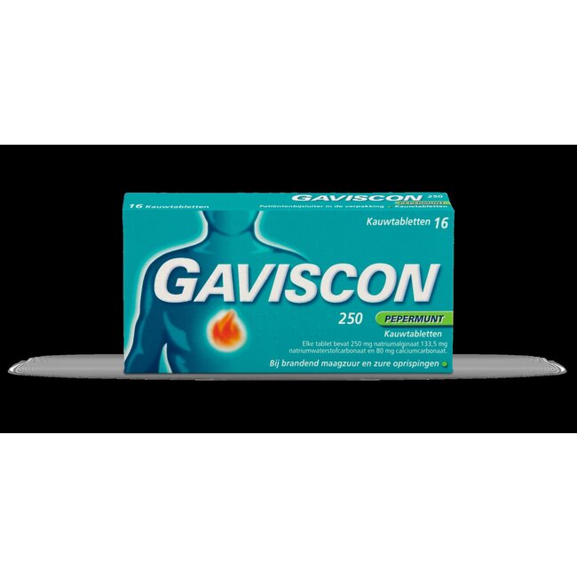 Gaviscon Pepermunt 250 16 Tabletten
