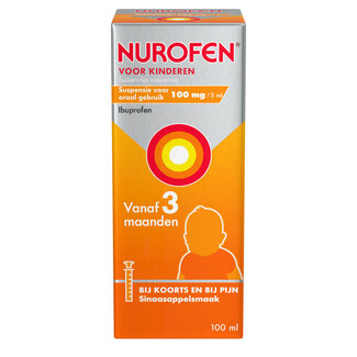 Nurofen Suspensie kind 100mg / 5ml sinaasappel suikervrij 100 Milliliter