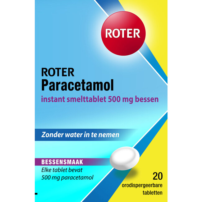 Paracetamol 500mg smelttablet bessen smaak 20 Tabletten