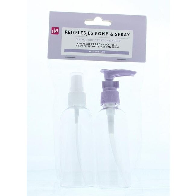 Reisflesjes pomp en spray 2 Stuks