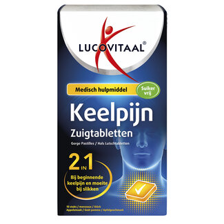 Lucovitaal Keelpijn 2 in 1 10 Zuigtabletten