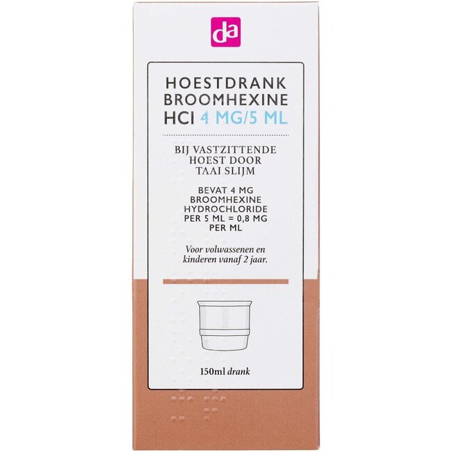 Hoestdrank broomhexidine 4mg 150 Milliliter