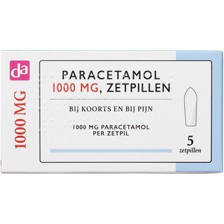 DA Paracetamol 1000mg zetpil 5 Zetpillen