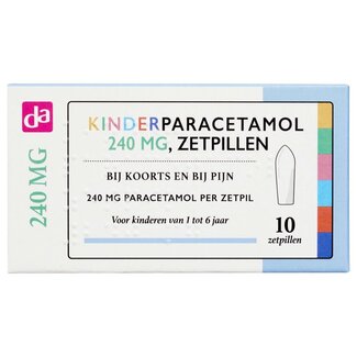 DA Paracetamol kind 240mg 10 Zetpillen