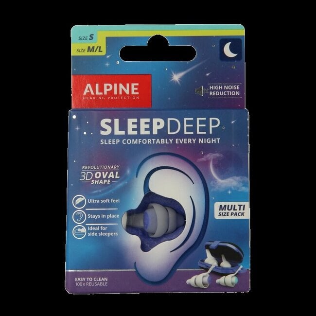 Sleepdeep earplugs multi size pack 2 Paar