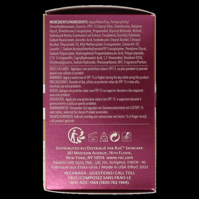 ROC Retinol correxion line smoothing max hydration 50 Milliliter