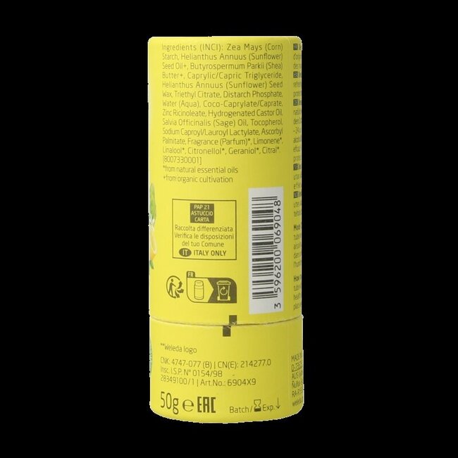 Weleda Deodorant stick citrus + bergamot 24U 50 Gram