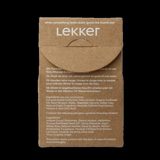 Lekker Company Pain de visage green clean 40 g
