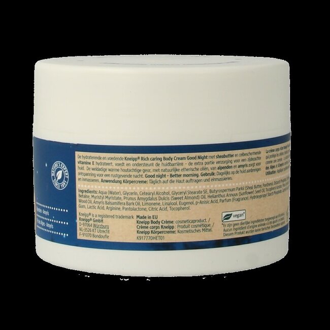 Crème corps Kneipp Good Night 200 ml