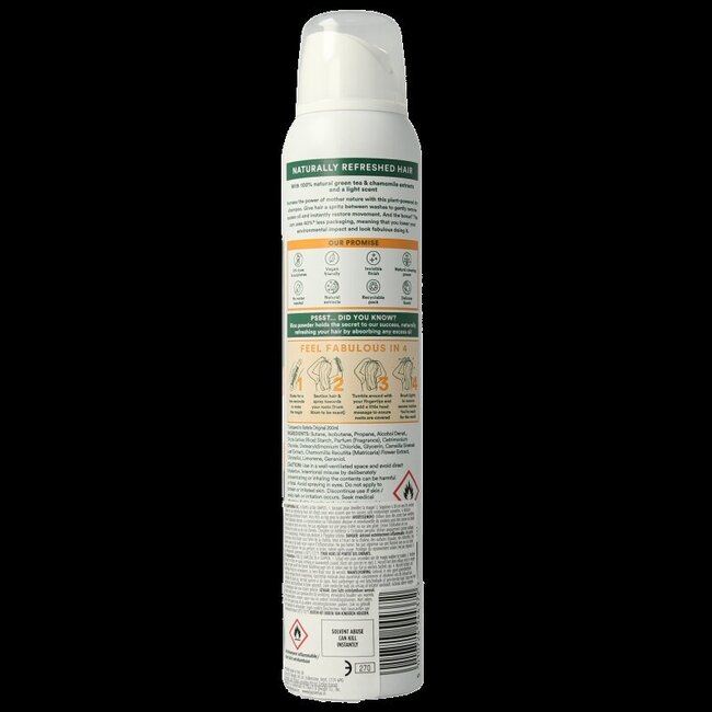 Batiste Droogshampoo green tea & chamomile normaal haar 200 Milliliter