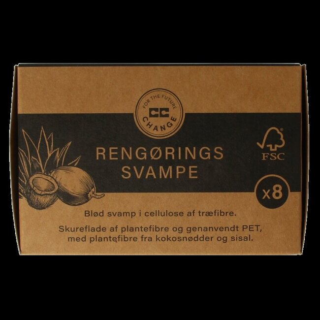 CC Hansen Kleine schuursponsjes plantenvezels uit kokosnoot 8 Stuks