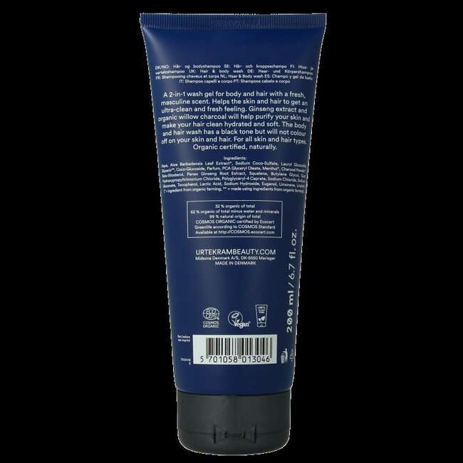 Urtekram Men gel douche corps et cheveux 200 ml