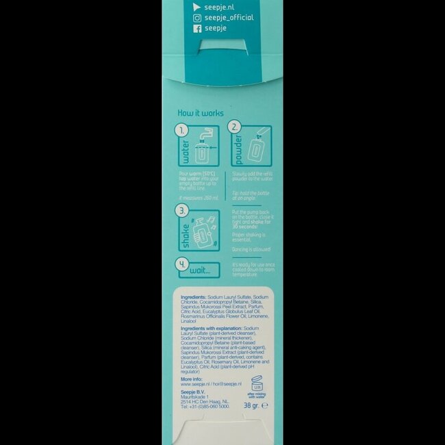 Seepje Recharge savon mains eucalyptus & romarin 38 g