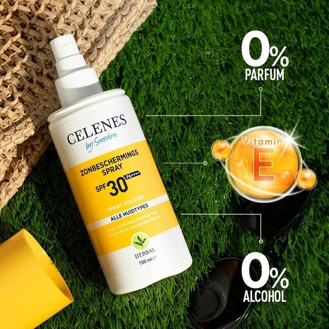 Celenes Herbal sunscreen spray lotion all skintypes SPF30+ 150 Milliliter