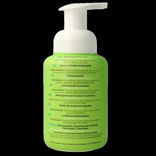 Attitude Savon pour les mains Little leaves pastèque et noix de coco 295 Millilitres