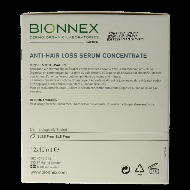 Bionnex Organica anti hair loss serum 12x10ml 1 Set