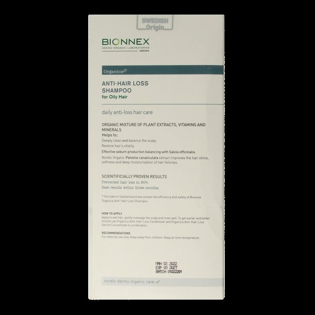 Bionnex Shampooing anti-chute pour cheveux gras 300 ml