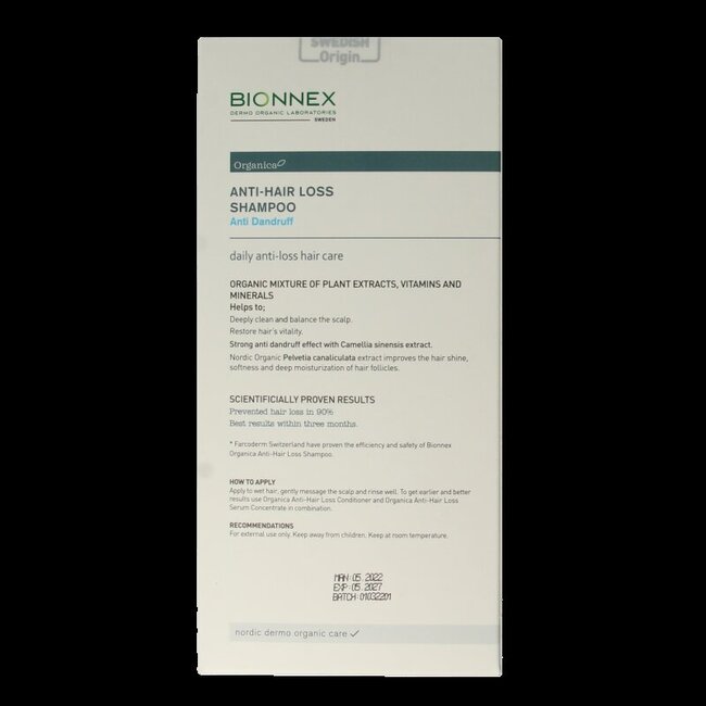 Bionnex Shampoo anti hair loss anti dandruff 300 Milliliter